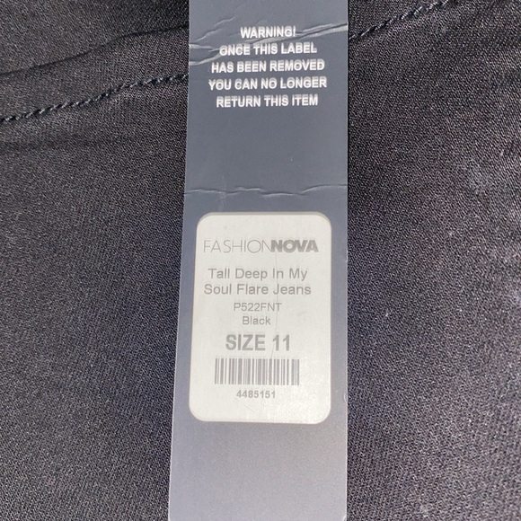 Fashion Nova Deep In My Soul Flare Jeans Tall Black - Picture 6 of 6